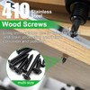 Twidec/1510PCS Black Wood Screws M2 M3 M4#8#10 Truss Head＆Pan Head
