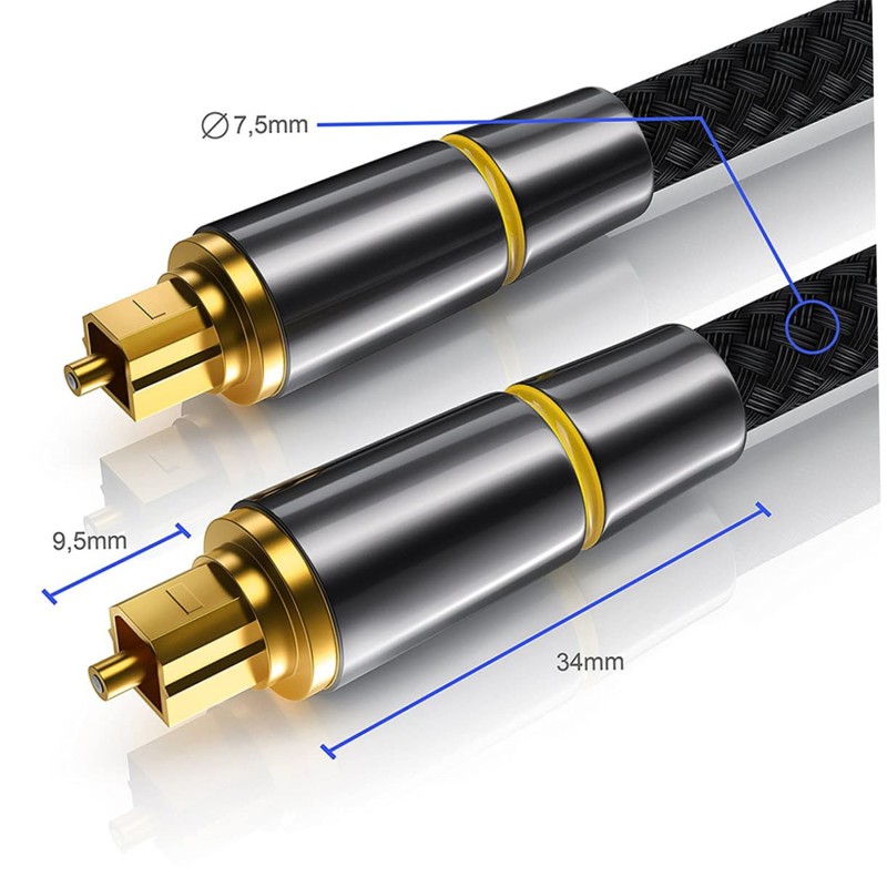 TEHAUX Optical Audio Cable High Fidelity Male to Male Cord