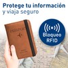 Bluelander Porta Pasaporte, con Protección RFID, Porta Pasaporte y Visa,