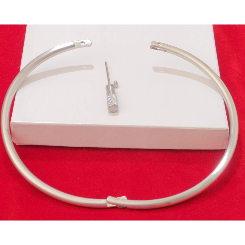 Cuffstore 6MM Petite Thin Satin Stainless Eternity Collar Locking Slave