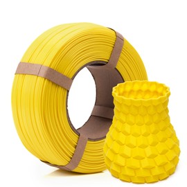 Inland V2 PLA PRO (PLA+) 3D Printer Filament Refill, 1.75mm Spooless Filament, Dimensional Accuracy +/- 0.03mm, 1KG (2.2lbs) Yellow Refill for Inland Reusable Spools, Bambu Lab Compatible