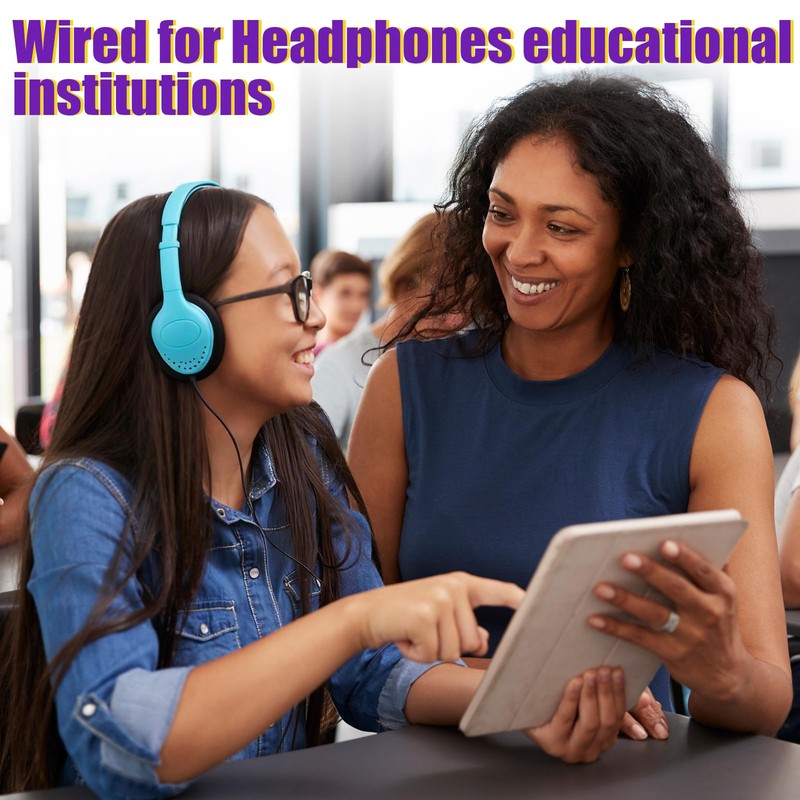 Yunsailing 30 Pack Over Ear Wired Headphones Bulk for School