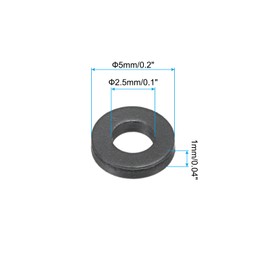 PATIKIL M2.5 Nylon Flat Washer, 12 Pack 2.5mm ID 5mm OD 1mm Thick Sealing Spacer Gasket Ring for Faucet Pipe Water Hose Fastener Bolt, Black