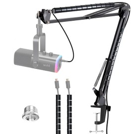 Brazo Profesional para Podcast y Gaming - Soporte Ajustable 360° con Base Antivibración, Compatible con Micrófono AM8 y Micrófonos XLR/USB para Estudio en Casa por YOUSHARES