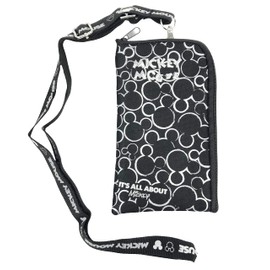 Mickey Black & Silver Lanyard with Detachable Coin Purse (Silver)