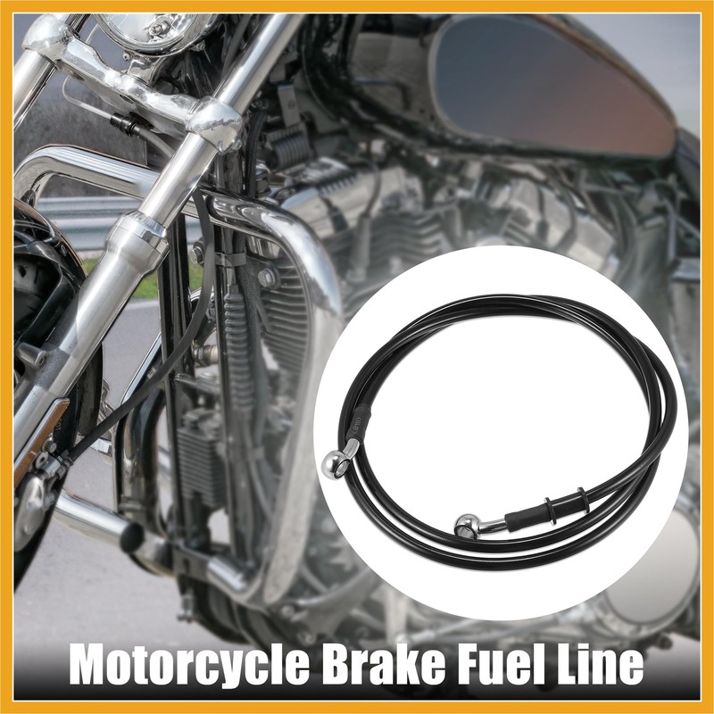 Partuto 170cm 66.93" Motorcycle Braided Brake Clutch Oil Hoses Pipe
