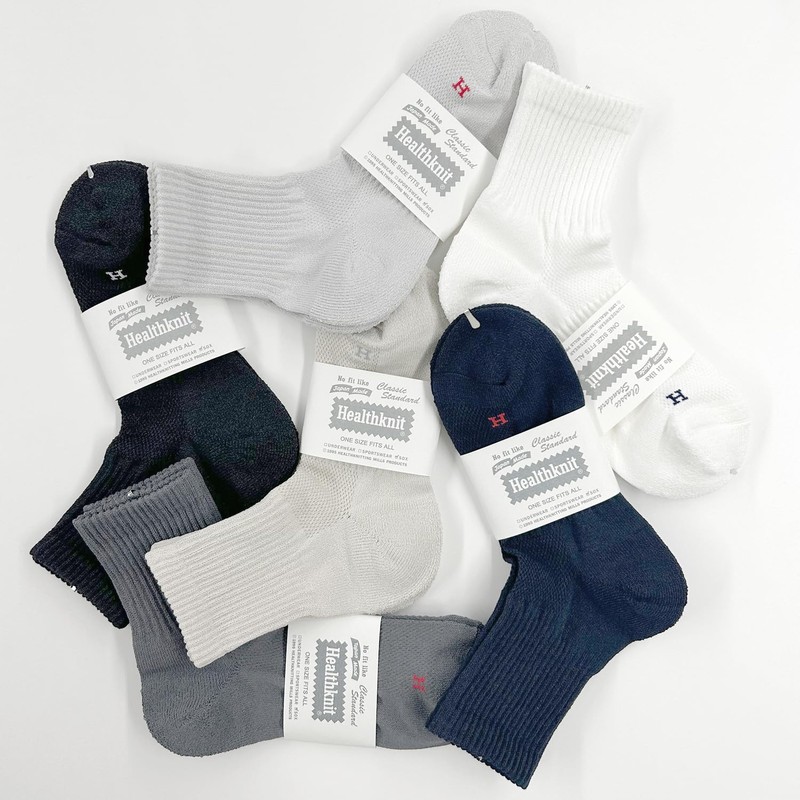 Health Knit Washi Quarter Socks, Made in Japan, 8012 White