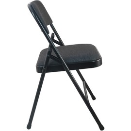 Flash Furniture Advantage Padded Metal Folding Chair 1 Seat, Black Fabric/Black Frame