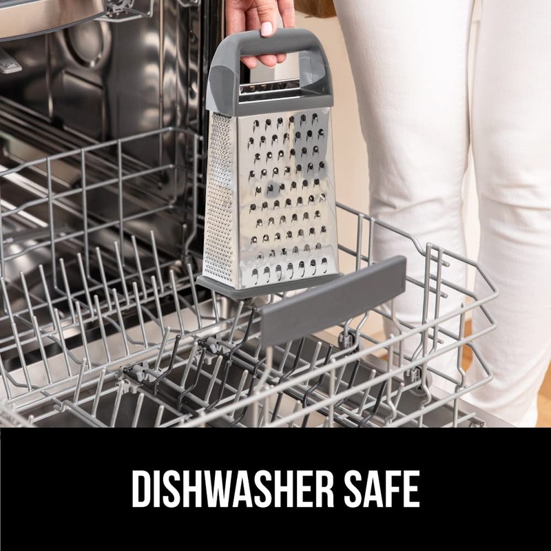 GORILLA GRIP 4-Sided 100% BPA-Free Cheese Grater With Container, Stainless