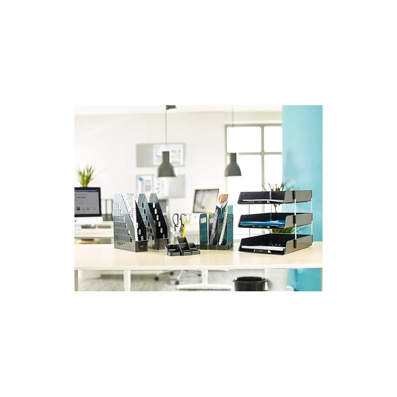 Avery 1137BLK Basics 7 Compartment Desk Tidy, 164 x 85