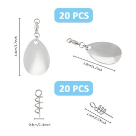 SUPERFINDINGS Rotating Blades for Bait Platinum Fishing Lure Spinner Blades Tail Spinners with Iron Baits DIY Fishing Accessories Colorado Water Drop Blades