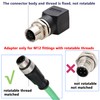 HangTon M12 to RJ45 Ethernet Adapter, 4pin D-code Female for
