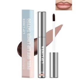 Peel Off Lip Liner Stain, Long Lasting Waterproof Lip Liner Tattoo Stain, Transfer-Proof, High Pigmented Color Lip Tint Stain with Matte Finish, All-Day Stay Lipliner Makeup for Women, Nude Pink