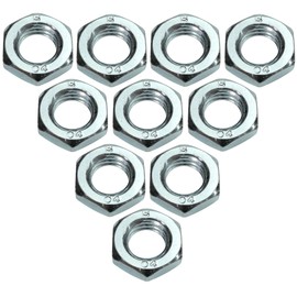 AERZETIX - C49456 - Set of 10 Nuts Low M12 Hexagonal Hexagonal 6 Sides - Locking Nuts with Metric Thread - Galvanised Steel