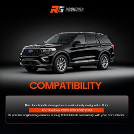 Rogierra 4PCS for Ford Explorer 2020-2023 Front and Rear Row Door Storage Box Door Side Organizer Tray Phone Container Pocket Insert Tray Armrest Organizer Container for Ford Explorer Accessories