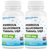 Puregen Labs Ferrous Gluconate 324 mg [High Potency] Iron Supplement,