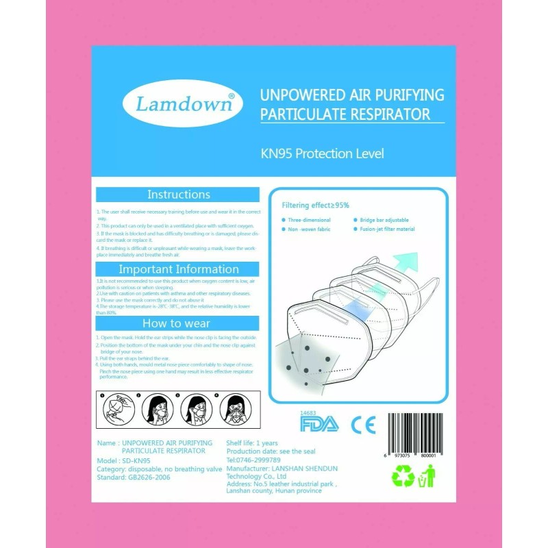 Lamdown 10 Face Masks USA Seller