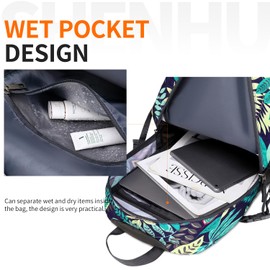 SHENHU Hiking Backpack 40L Waterproof Daypack Outdoor Sport Trekking,Camping Backpack for Men Women, Foldbale - Blue Leaf