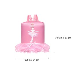WRITWAA 2pcs Girls Dance Backpack Dance Bag Dance Shoe Bag Ballet Girl Backpack Princess Backpack for Ballet Bag Nylon Pink