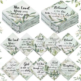 Geyoga 50 Pcs Handkerchiefs for Women Christian Gifts Watercolor Religious Bible Verse Gifts Inspirational for Mom Friends(Floral)