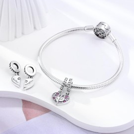 Hapour 925 Sterling Silver Charms for Charm Bracelets Necklace European Jewelry Pendant Beads Charm for Women Mom