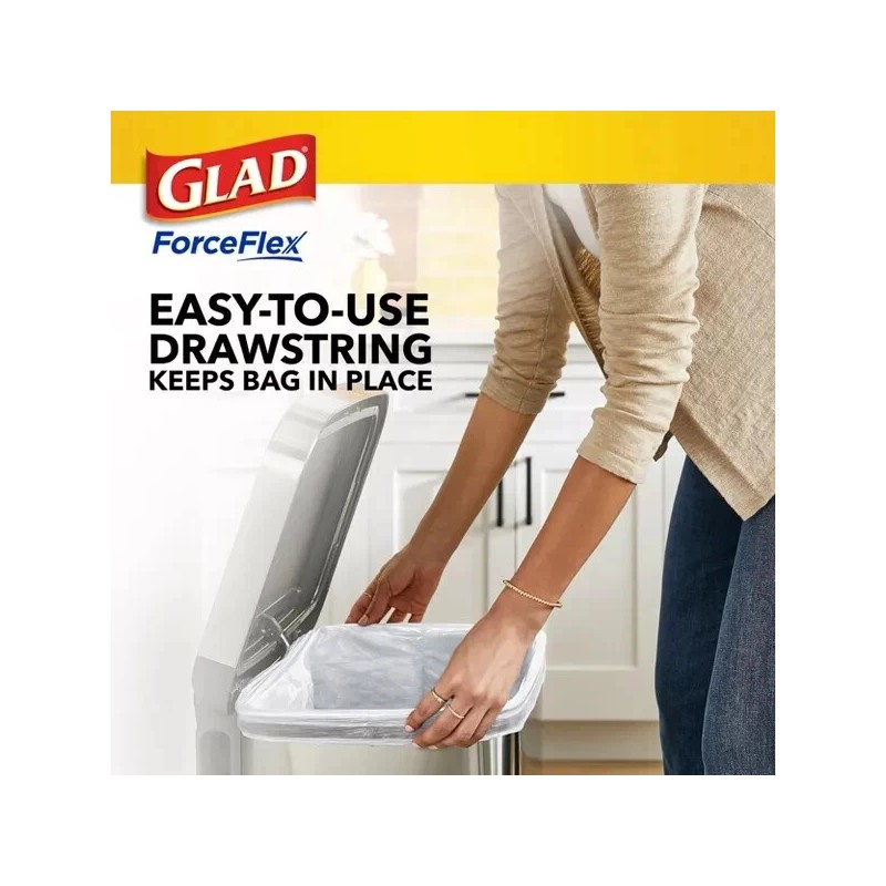 Glad ForceFlex Drawstring Fragrance Free Trash Bags - 13gal/100ct