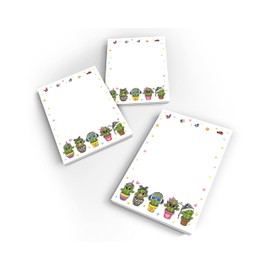 Junapack 12 Mini Notepads Cactus Party Bags for Children's Birthday Party Favours for Girls Boys / A7 Format