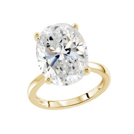 DIAMONBLISS Marilyn Monroe 10-Carat Oval Solitaire Ring For Women | 14K Gold Plated 925 Sterling Silver Celebrity Cocktail Ring | 100 Facet Cubic Zirconia CZ Diamond Simulant, Size 8