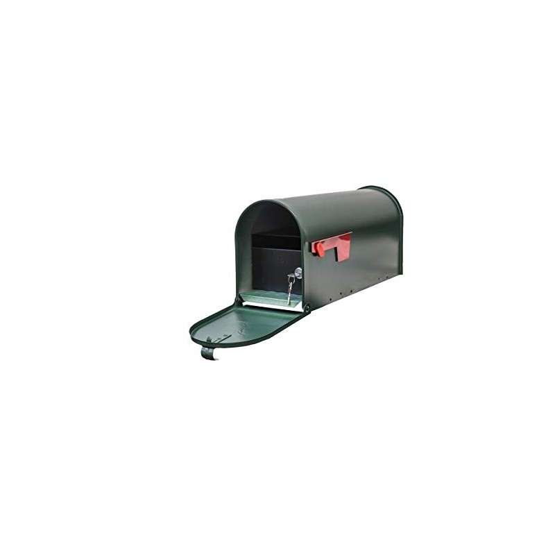 Qualarc E1-MLBX-LKIT-GRN Rust Proof Galvanized Steel Mailbox with Locking Insert,