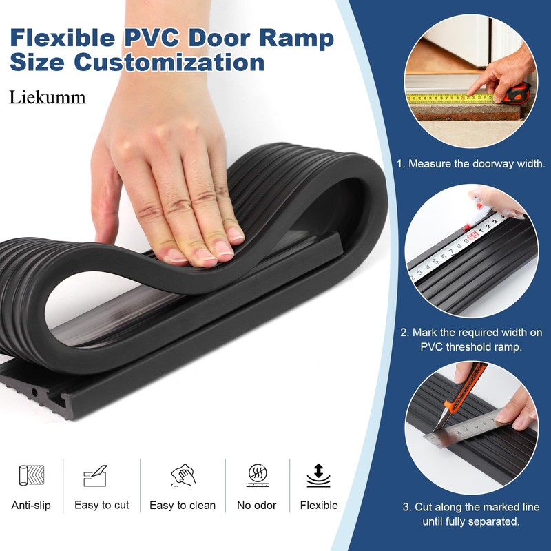 LIEKUMM 3/4" Rise PVC Threshold Ramp for Doorways, 1700 Lbs
