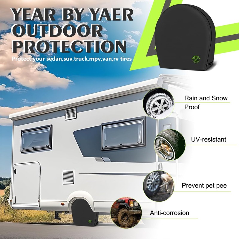 RV Tire Covers Sets of 2,Wheel Tire Covers for Trailers