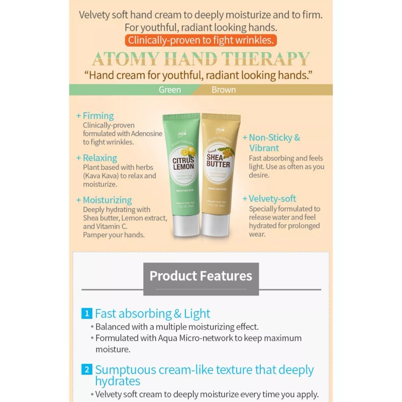 Atomy Hand Therapy Kit 4 Pack Of Different Kinds Of