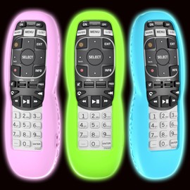 3 Pack Case for DirecTV RC73 Remote Control, Remote Cover Compatible with DirecTV Controller, Silicone Battery Cover Skin Sleeve Glow in The Dark Blue Green Purple