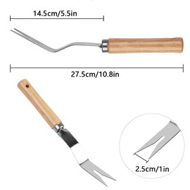 SagaSave 1/2 Pcs Mini Manual Hand Weeder with Wood Handle Garden Seedling Transplanter Weeding Digging Grass Lawn Trimming Remover Tool
