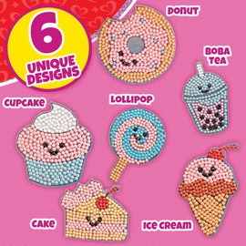 Sweet Treats Diamond Painting Kits (24ct) - Perfect Goodie Bag Party Favors for Kids Birthday Party - Each Includes Candy Gem Craft Activity & Sticker for Boys & Girls - Easter Basket Stuffer for Kids