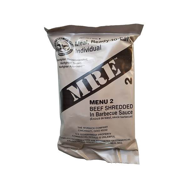 Ultimate 2018 US Military MRE Complete Meal Inspection Date January 2018 or Newer (BBQ Shredded Beef)