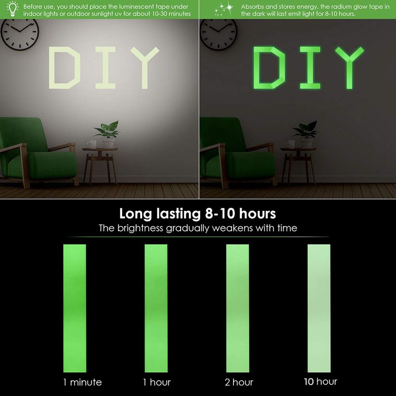 Glow in The Dark Tape 1 Inch x 30 ft