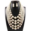 Yuhuan Women Elegant Pearl Jewelry Bead Cluster Collar Bib Choker