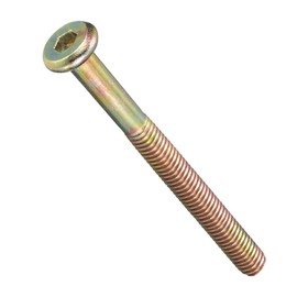 METALLIXITY Flat Head Hex Socket Cap Screws Bolts(M6-1x65) 5Pcs, Steel Hex Socket Furniture Bolts Screws - for Furniture Woodworking Project, Yellow