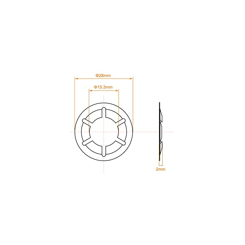 sourcing map M16 Washer 15.3mm I.D. 28mm O.D. Internal Tooth