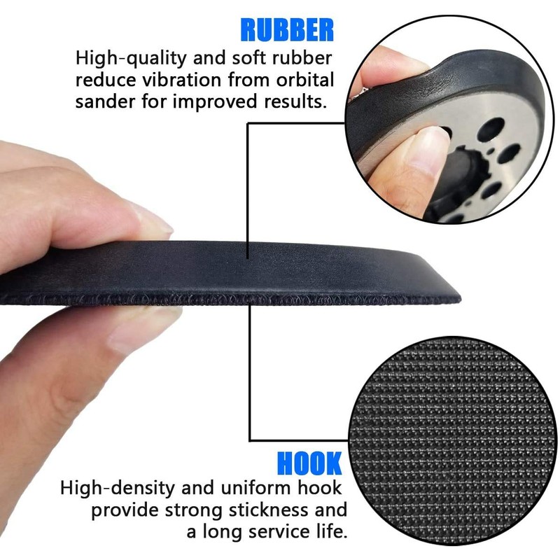 2 Pack 5 Inch 8 Hole Replacement Sander Pad for