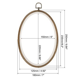MECCANIXITY Embroidery Hoop Frame 9x6 Inch Oval Imitated Wood Cross-Stitch Ring for Art Craft Sewing Ornament