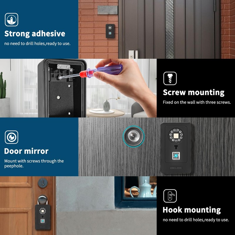 SFW NEW Smart Lock Box, Fingerprint Key Box Bluetooth Key