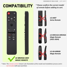 Silicone Case for LG MR25GA Magic Remote Compatible with 2025 LG OLED Smart TV AI-C5/B5/G5/M5 Series Remote MR25GA Cover Shockproof Washable Dustproof Anit-Lost with Lanyard (Blue)