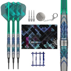 Target Japan KAZE SERIES CEROS 90% Tungsten K-Flex Soft Tip Dart Set | K-Flex No.6 Shape Flights and Shafts 2BA Black Pixel Chip (Kaze Series Cellose) (02 18g)