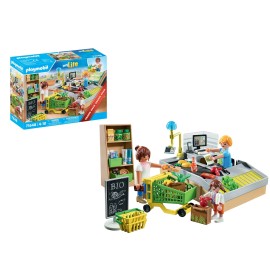 Playmobil Organic Supermarket Playset With Figures Shopping Cart Accessories For Kids 4-10