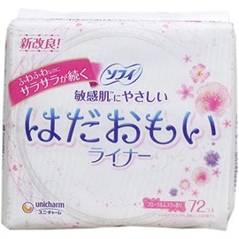 Uni Charm Sofi Hadaomoi Liner Floral Musk, 72 Sheets x 5 Piece Set