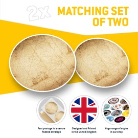 2 x 30cmVinyl Stickers - Vintage Map Boat Pirate Treasure Decals for Car Van Luggage Scrap Book Fridge #15889