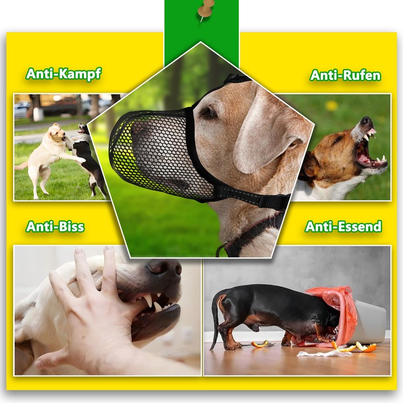 Muzzle for Dogs, Breathable Muzzle for Dogs, Adjustable Mesh Muzzle