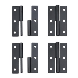 LC LICTOP Left Side Lift Off Small Hinge Iron Split Joint Detachable Flag Hinge Rising Butt Connector for Cabinet Door Wooden Box Jewelry Case 2.5in Black 4Pcs